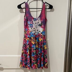 Blackmilk Purple Floral Cat Mini Dress
